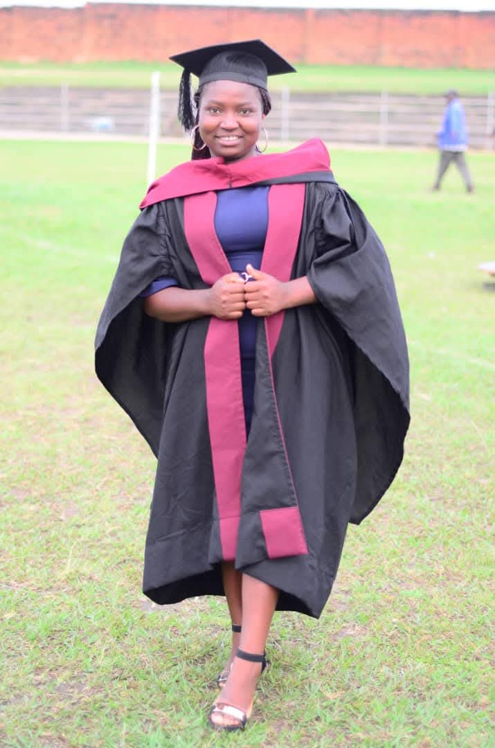 Mirriam Zgambo celebrates her graduation with distinction